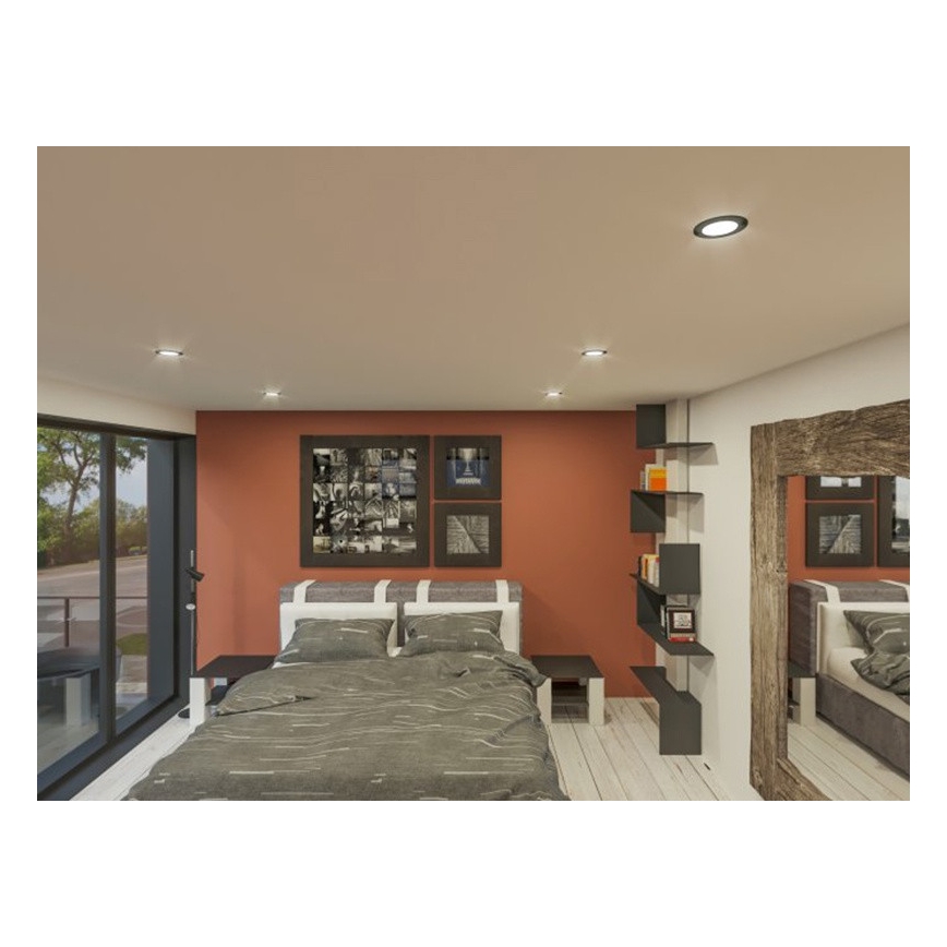 LED Лампа за окачен таван LED/6W/230V 3000K Ø 8,5 cm черен