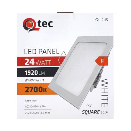 LED Лампа за окачен таван QTEC LED/24W/230V 2700K 29,2x29,2 см