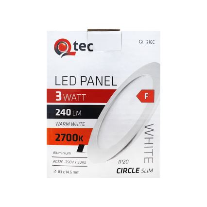 LED Лампа за окачен таван QTEC LED/3W/230V 2700K Ø 8,3 см