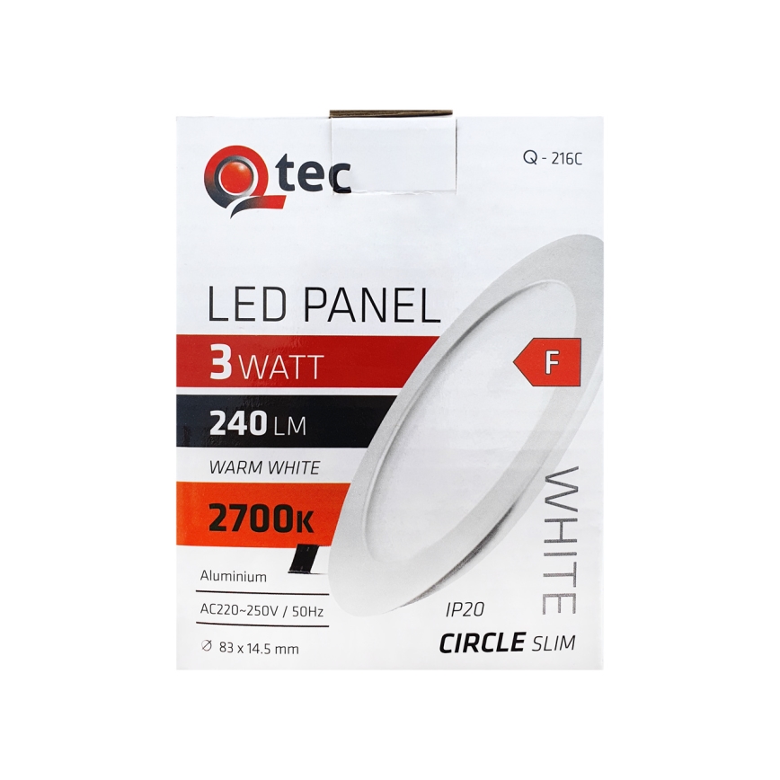LED Лампа за окачен таван QTEC LED/3W/230V 2700K Ø 8,3 см