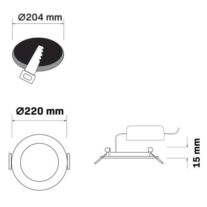 LED Лампа за окачен таван RIGEL LED/14W/230V 4000K Ø 22 см черен