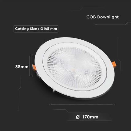 LED Лампа за окачен таван SAMSUNG CHIP LED/20W/230V 4000K