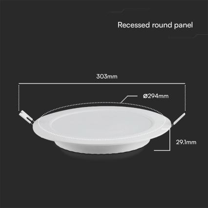 LED Лампа за окачен таван SAMSUNG CHIP LED/24W/230V 4000K Ø 29,4 см бял