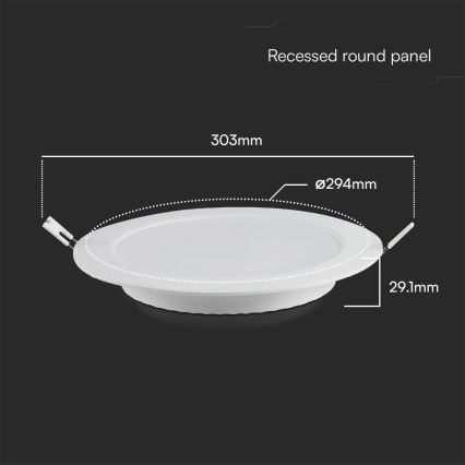 LED Лампа за окачен таван SAMSUNG CHIP LED/24W/230V 6500K Ø 29,4 см бял