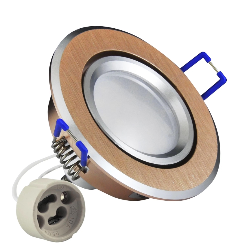 LED Лампа за окачен таван СЛЪНЦЕ OLAL 1xGU10/3,5W/230V 3000K Ø 8,4 cm златист