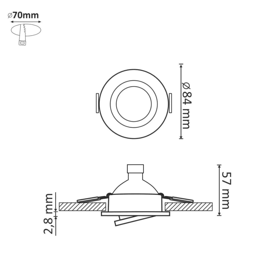 LED Лампа за окачен таван СЛЪНЦЕ OLAL 1xGU10/3,5W/230V 3000K Ø 8,4 cm златист
