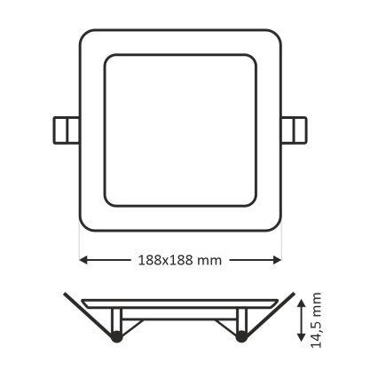 LED Лампа за окачен таван SQUARE LED/15W/230V 4200K 18,8x18,8 cm бял