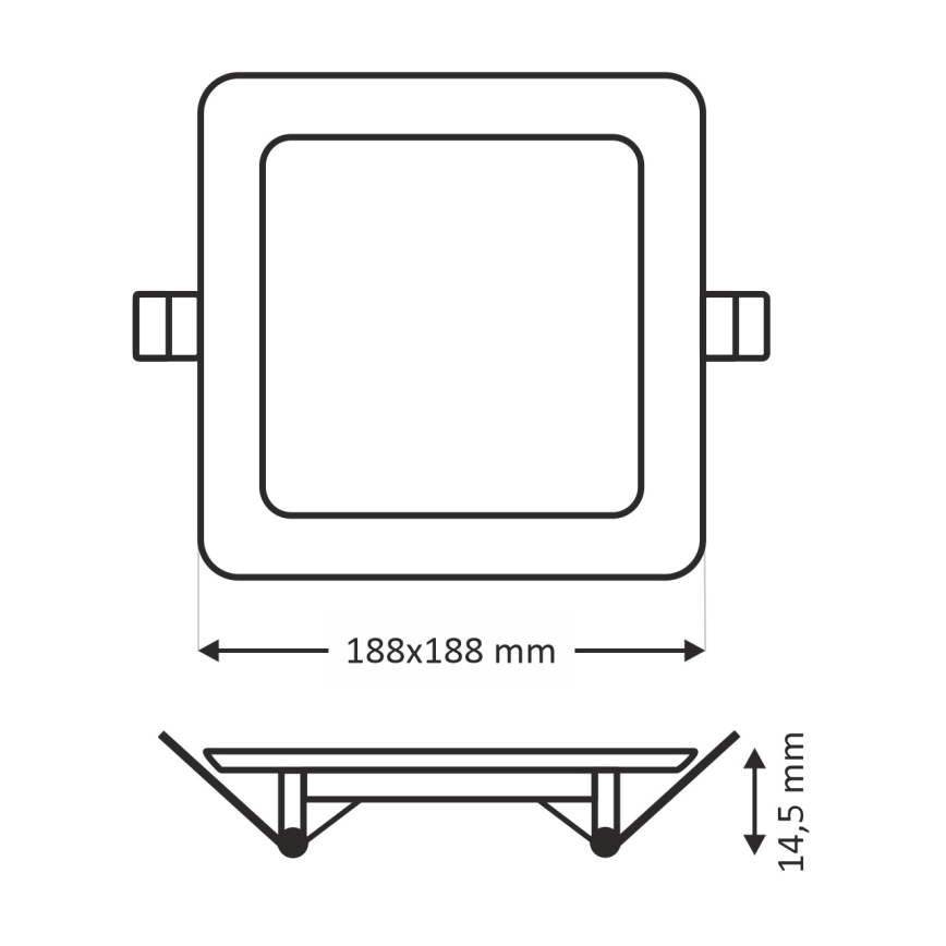 LED Лампа за окачен таван SQUARE LED/15W/230V 4200K 18,8x18,8 cm бял