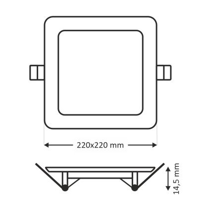 LED Лампа за окачен таван SQUARE LED/18W/230V 4200K 22x22 см кафяв