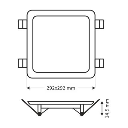 LED Лампа за окачен таван SQUARE LED/24W/230V 4200K 29,2x29,2 см кафяв