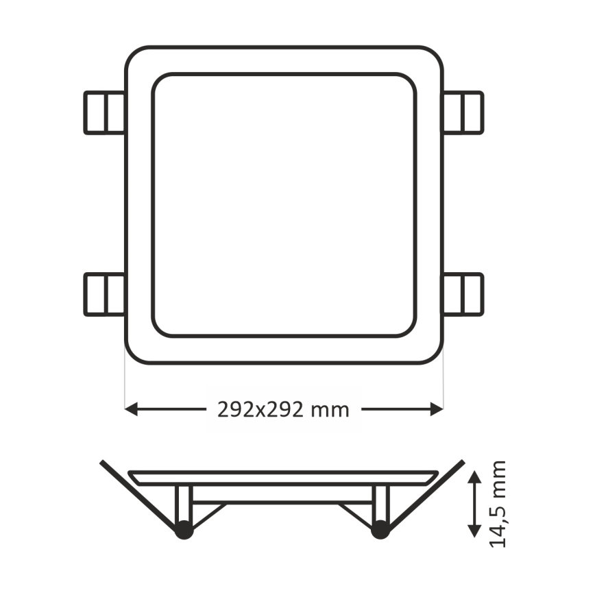 LED Лампа за окачен таван SQUARE LED/24W/230V 4200K 29,2x29,2 см кафяв