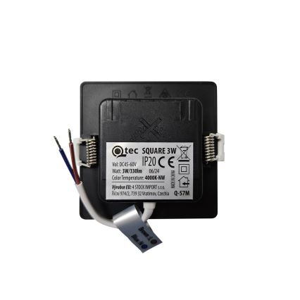 LED Лампа за окачен таван SQUARE LED/3W/230V 4000K 9x9 см черен