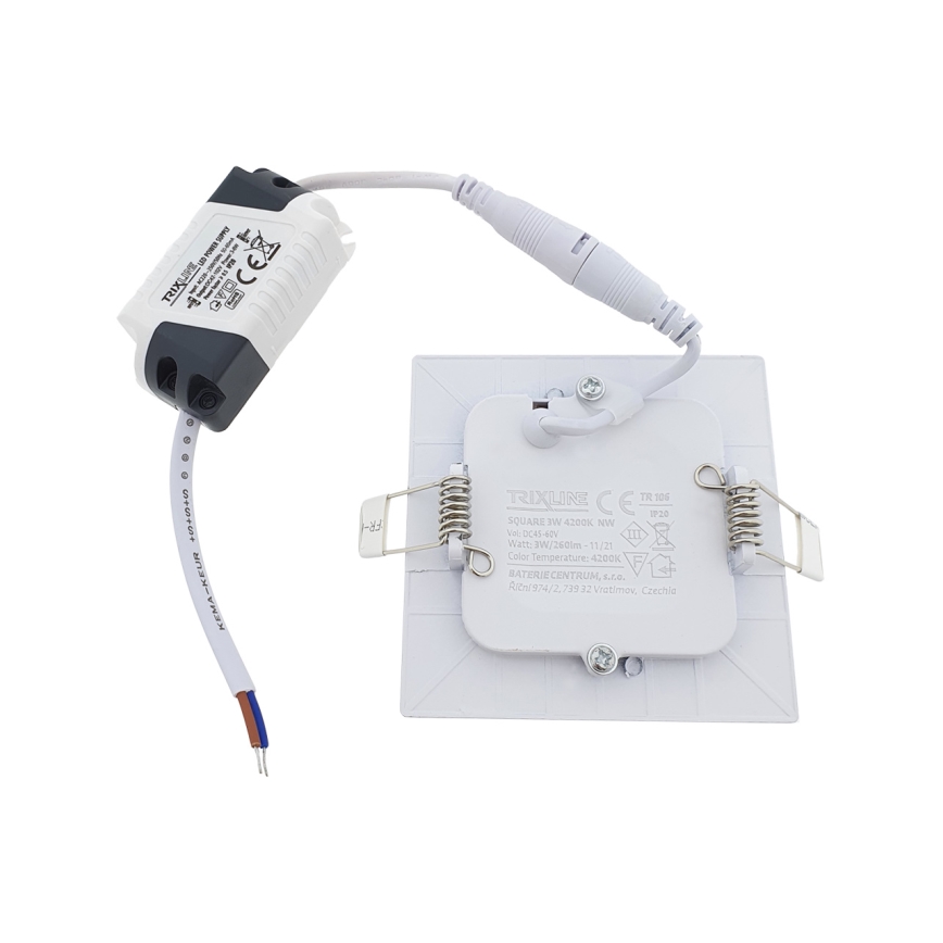 LED Лампа за окачен таван SQUARE LED/3W/230V 4200K 8,3x8,3 cm бял