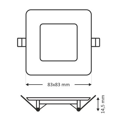 LED Лампа за окачен таван SQUARE LED/3W/230V 4200K 8,3x8,3 cm бял