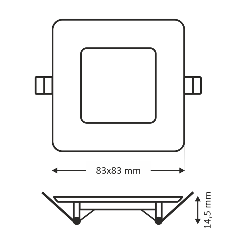 LED Лампа за окачен таван SQUARE LED/3W/230V 4200K 8,3x8,3 cm бял