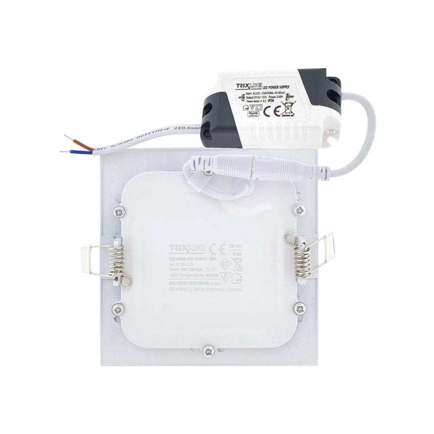 LED Лампа за окачен таван SQUARE LED/6W/230V 4200K 11,8x11,8 cm бял