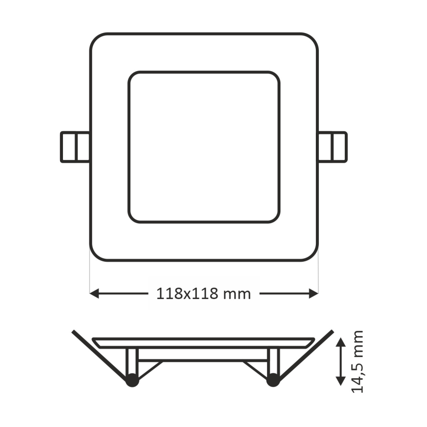 LED Лампа за окачен таван SQUARE LED/6W/230V 6500K 11,8x11,8 cm бял