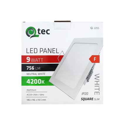 LED Лампа за окачен таван SQUARE LED/9W/230V 4200K 14,6x14,6 см бял