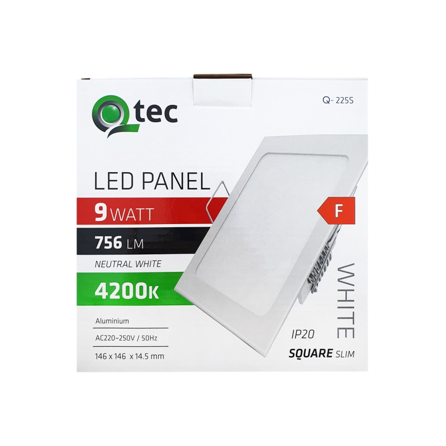 LED Лампа за окачен таван SQUARE LED/9W/230V 4200K 14,6x14,6 см бял