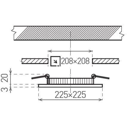 LED Лампа за окачен таван VEGA LED/18W/230V 2900/3900/5800K 22,5x22,5 см бял