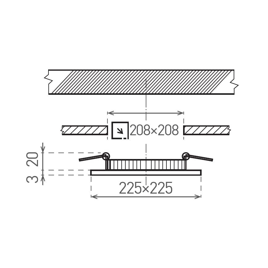 LED Лампа за окачен таван VEGA LED/18W/230V 2900/3900/5800K 22,5x22,5 см бял