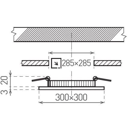 LED Лампа за окачен таван VEGA LED/24W/230V 2900/3900/5800K 30x30 см бял