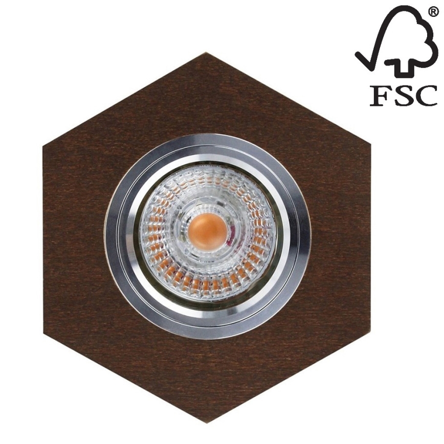 LED Лампа за окачен таван VITAR 1xGU10/5W/230V CRI 90 бук – FSC сертифицирано