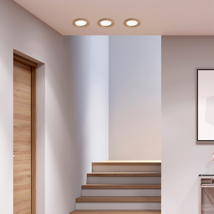 LED Лампа за окачен таван WOODY SPOT LED/12,5W/230V 4000K орех ø 16 см