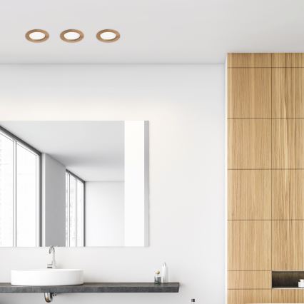 LED Лампа за окачен таван WOODY SPOT LED/12,5W/230V 4000K орех ø 16 см