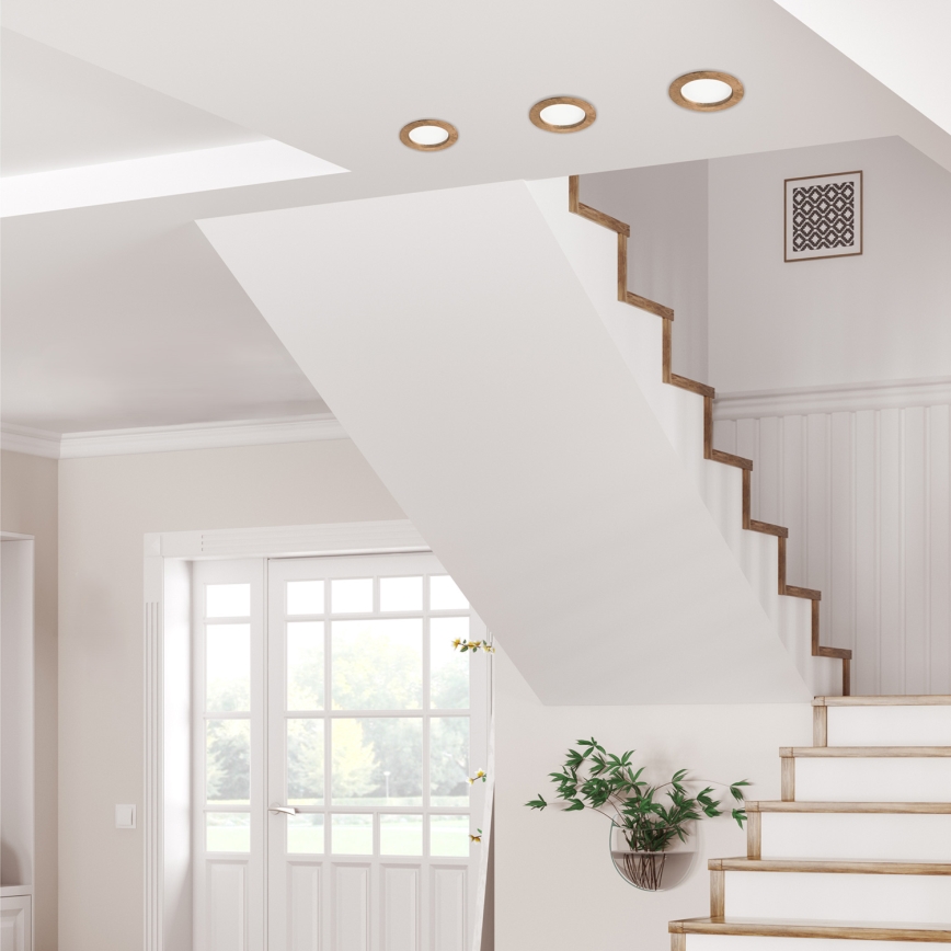 LED Лампа за окачен таван WOODY SPOT LED/12,5W/230V 4000K орех ø 16 см
