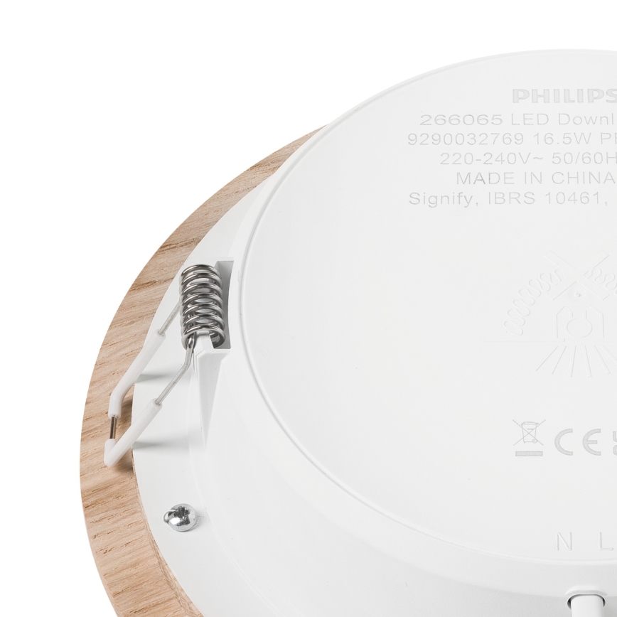 LED Лампа за окачен таван WOODY SPOT LED/16,5W/230V 4000K дъб ø 18,5 см