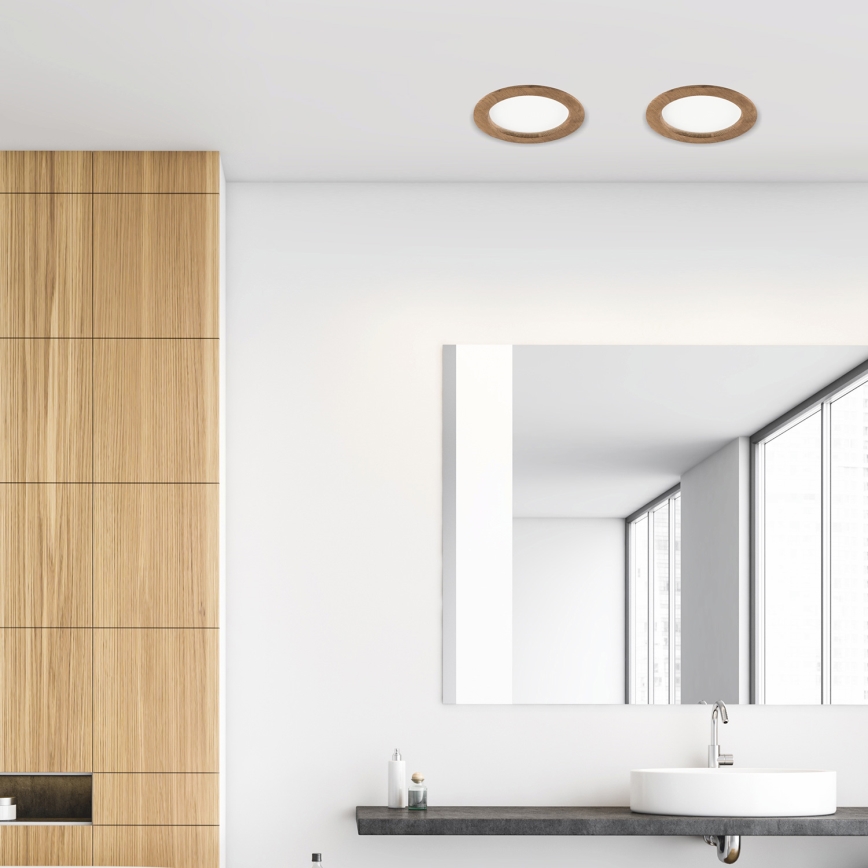 LED Лампа за окачен таван WOODY SPOT LED/16,5W/230V 4000K орех ø 18,5 см