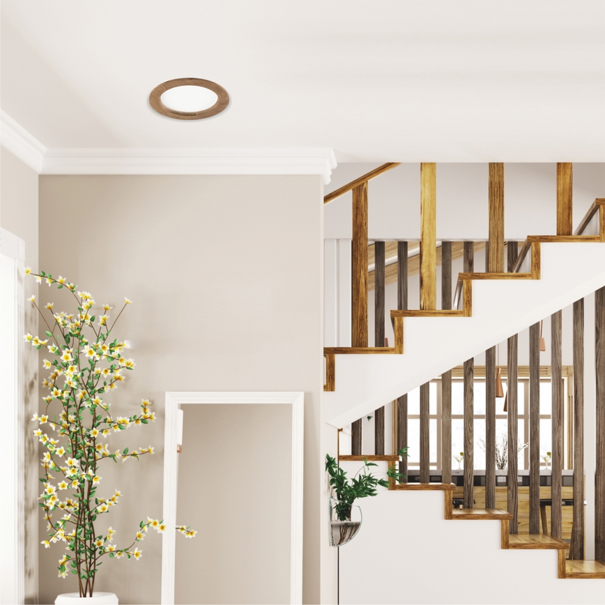 LED Лампа за окачен таван WOODY SPOT LED/16,5W/230V 4000K орех ø 18,5 см