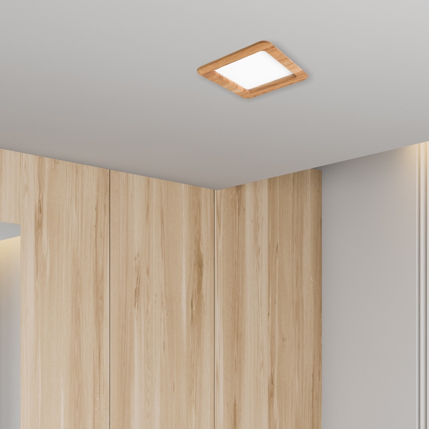 LED Лампа за окачен таван WOODY SPOT LED/17W/230V 3000K дъб 18,5x18,5 см