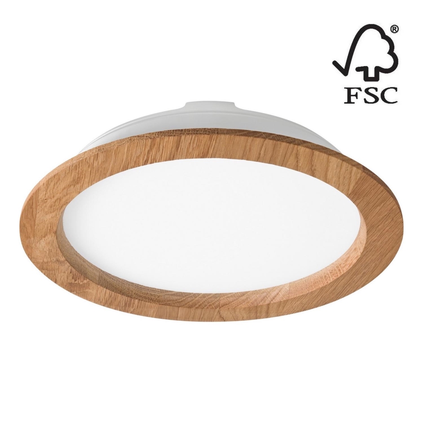 LED Лампа за окачен таван WOODY SPOT LED/23,5W/230V 4000K дъб ø 23,5 см