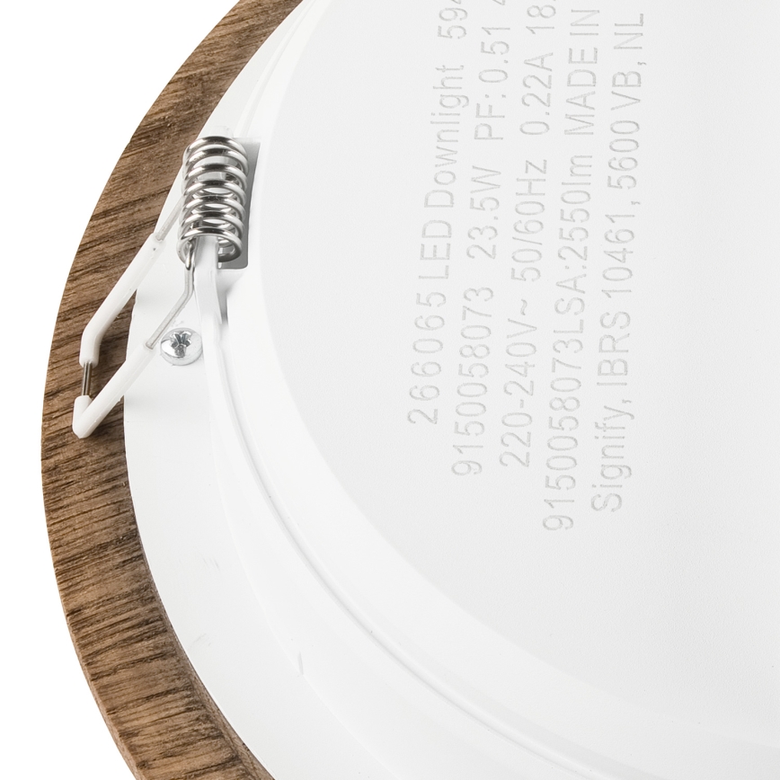 LED Лампа за окачен таван WOODY SPOT LED/23,5W/230V 4000K орех ø 23,5 см
