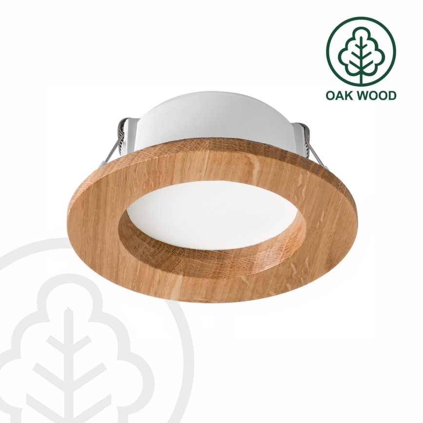 LED Лампа за окачен таван WOODY SPOT LED/5,5W/230V 4000K дъб ø 10 см