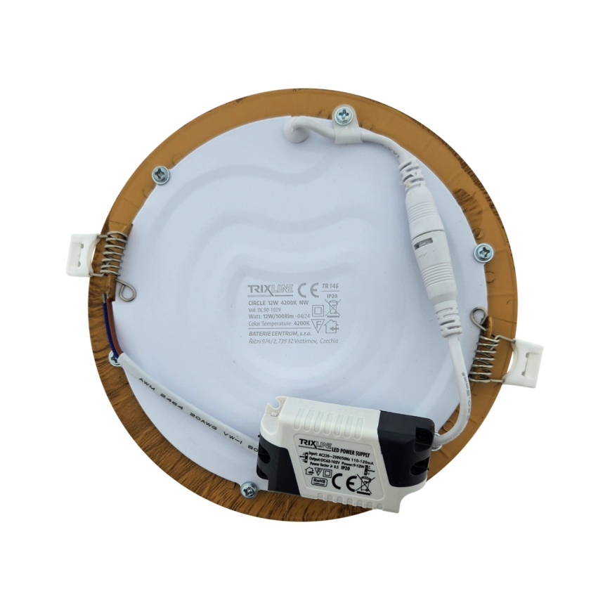 LED Лампа за окачен таван CIRCLE LED/12W/230V 4200K Ø 16,7 cm кафяв