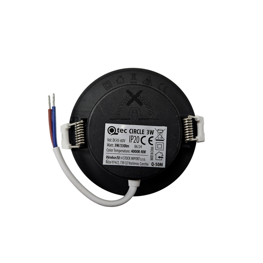 LED Лампа за окачен таван CIRCLE LED/3W/230V 4000K Ø 9 см черен