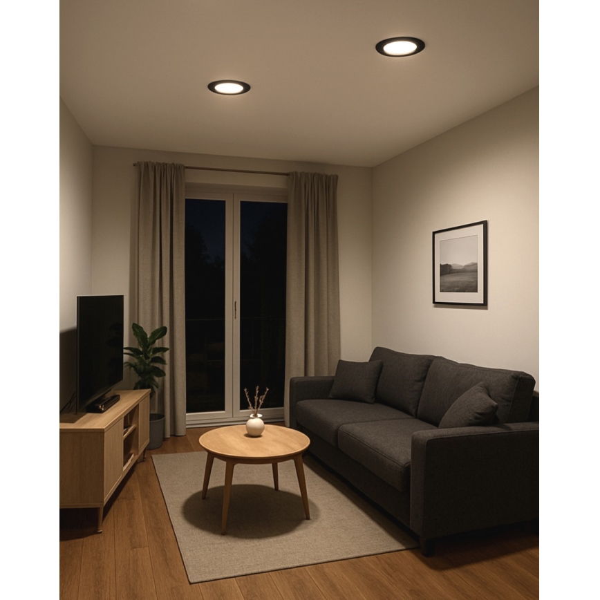 LED Лампа за окачен таван CIRCLE LED/6W/230V 4000K Ø 12 см черен