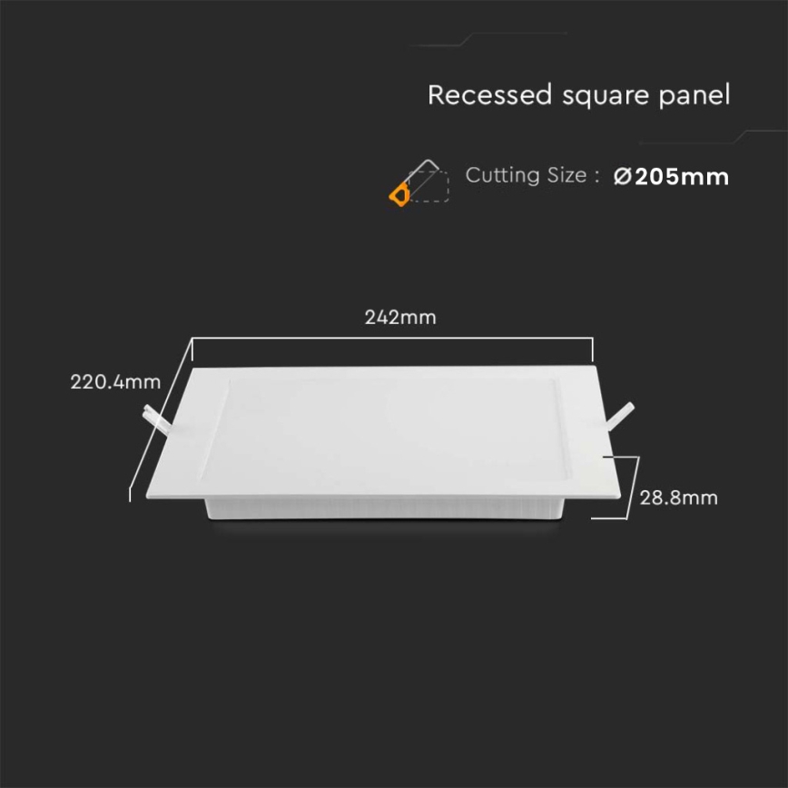 LED Лампа за окачен таван LED/18W/230V 22x22 см 4000K бял
