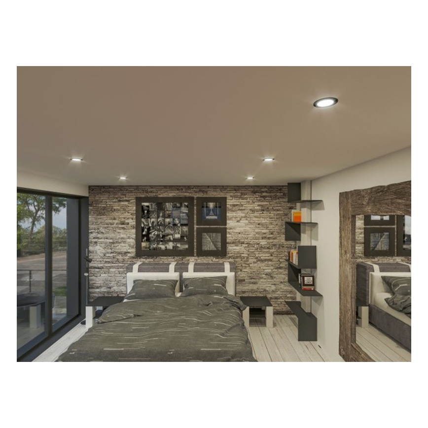 LED Лампа за окачен таван LED/18W/230V 4000K Ø 11,5 cm черен