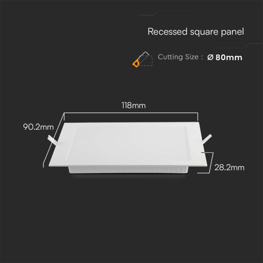 LED Лампа за окачен таван LED/3W/230V 9x9 см 6500K бял