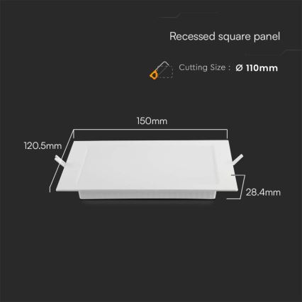 LED Лампа за окачен таван LED/6W/230V 12x12 см 4000K бял