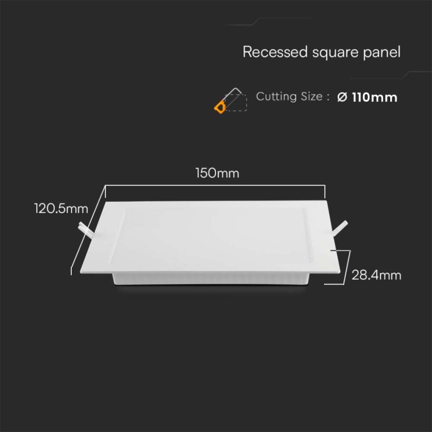 LED Лампа за окачен таван LED/6W/230V 12x12 см 4000K бял