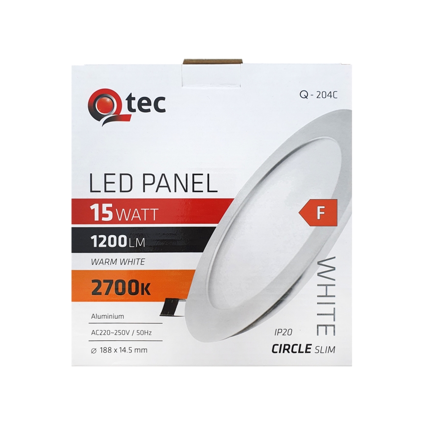 LED Лампа за окачен таван QTEC LED/15W/230V 2700K Ø 18,8 см
