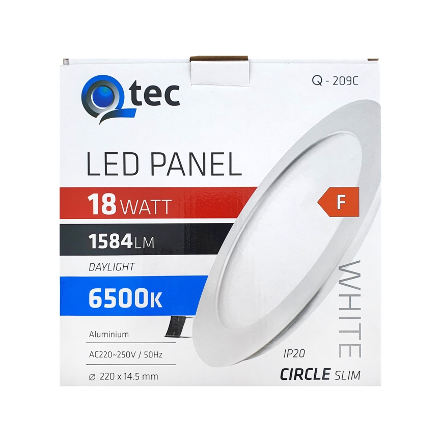LED Лампа за окачен таван QTEC LED/18W/230V 6500K Ø 22 см