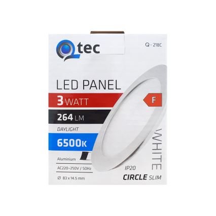 LED Лампа за окачен таван QTEC LED/3W/230V 6500K Ø 8,3 см
