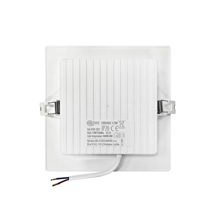 LED Лампа за окачен таван SQUARE LED/12W/230V 4000K 17x17 см бял