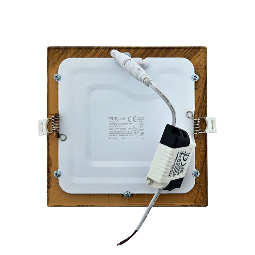 LED Лампа за окачен таван SQUARE LED/12W/230V 4200K 16,8x16,8 см кафяв